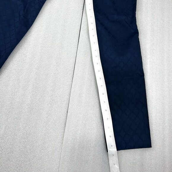 Lilly Pulitzer Kelly Textured Ankle Skinny Pants Womens Size 0 Zip Fly Navy Blue - Picture 2 of 12
